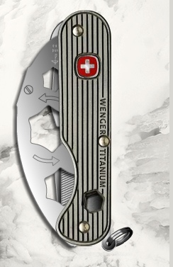 An initial member in the new Wenger 85mm Titanium series introduced in 2011. This model is designed for mountain climbers and was designed in partnership with Ueli Steck one of the top climbers in the world who is redefining the sport.