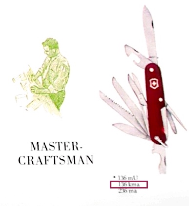 Old Master Craftsman Catalogue Page - Showing the 'k'