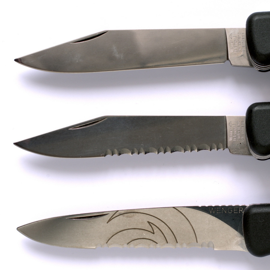 120mm Large Blades: Plain, Serrated, Alinghi Serrated