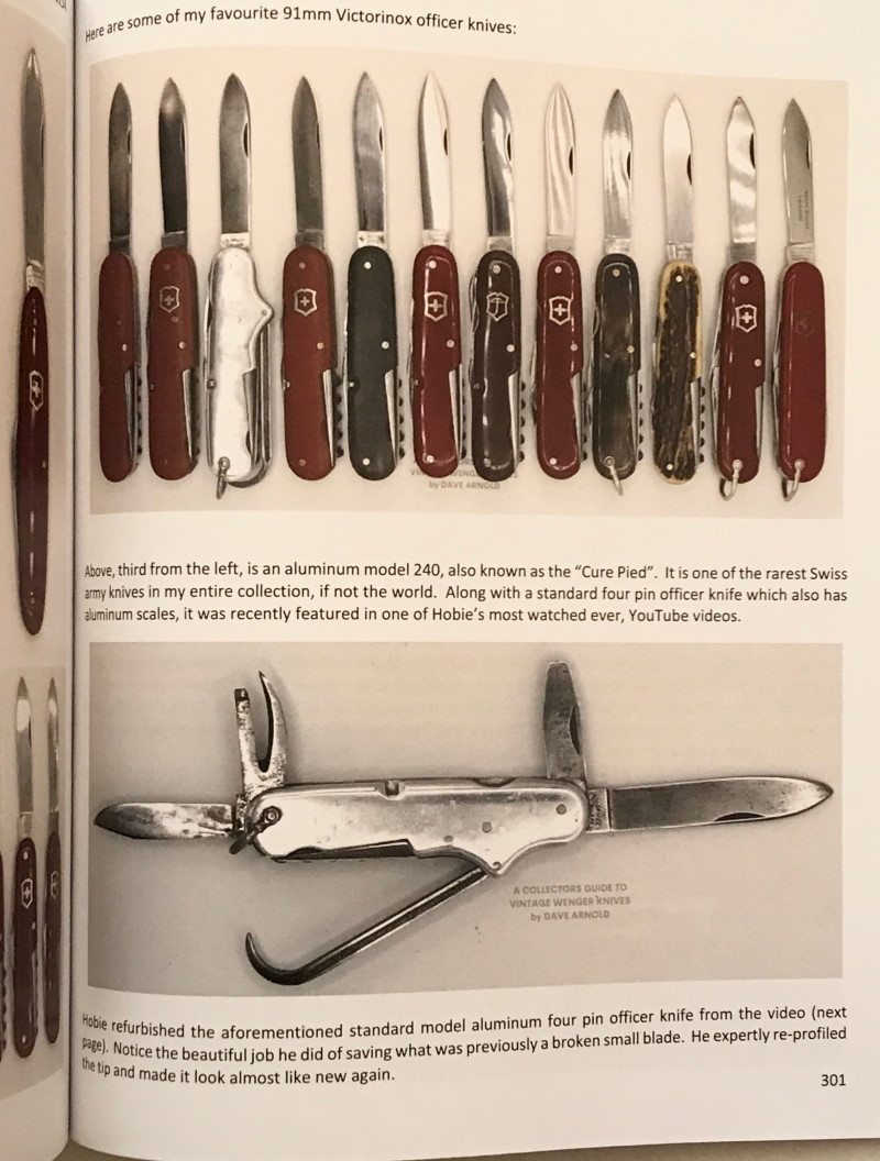 A Collectors Guide to Vintage Wenger Knives by Dave Arnold - sample page