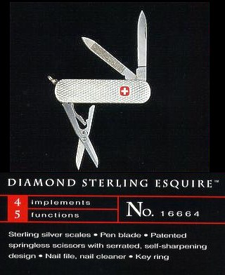 Wenger Esquire Sterling silver with a Diamond pattern